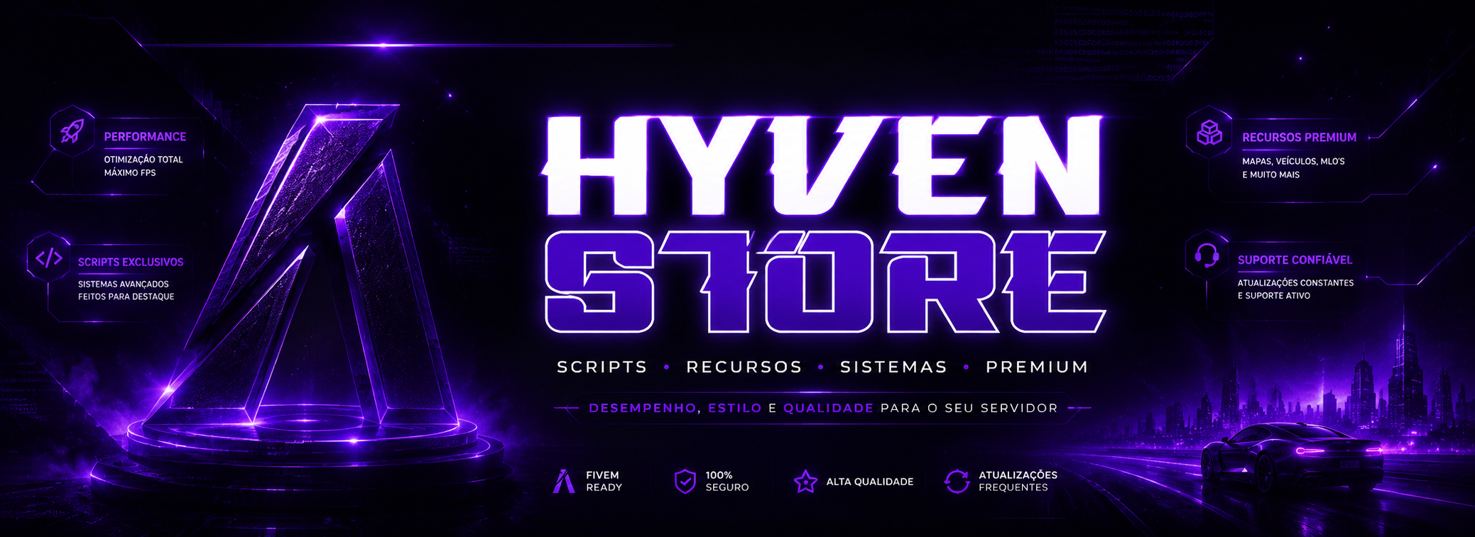 Banner HYVEN Store com logo central